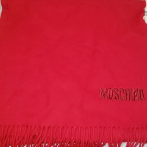 Moschino apple red wool scarf